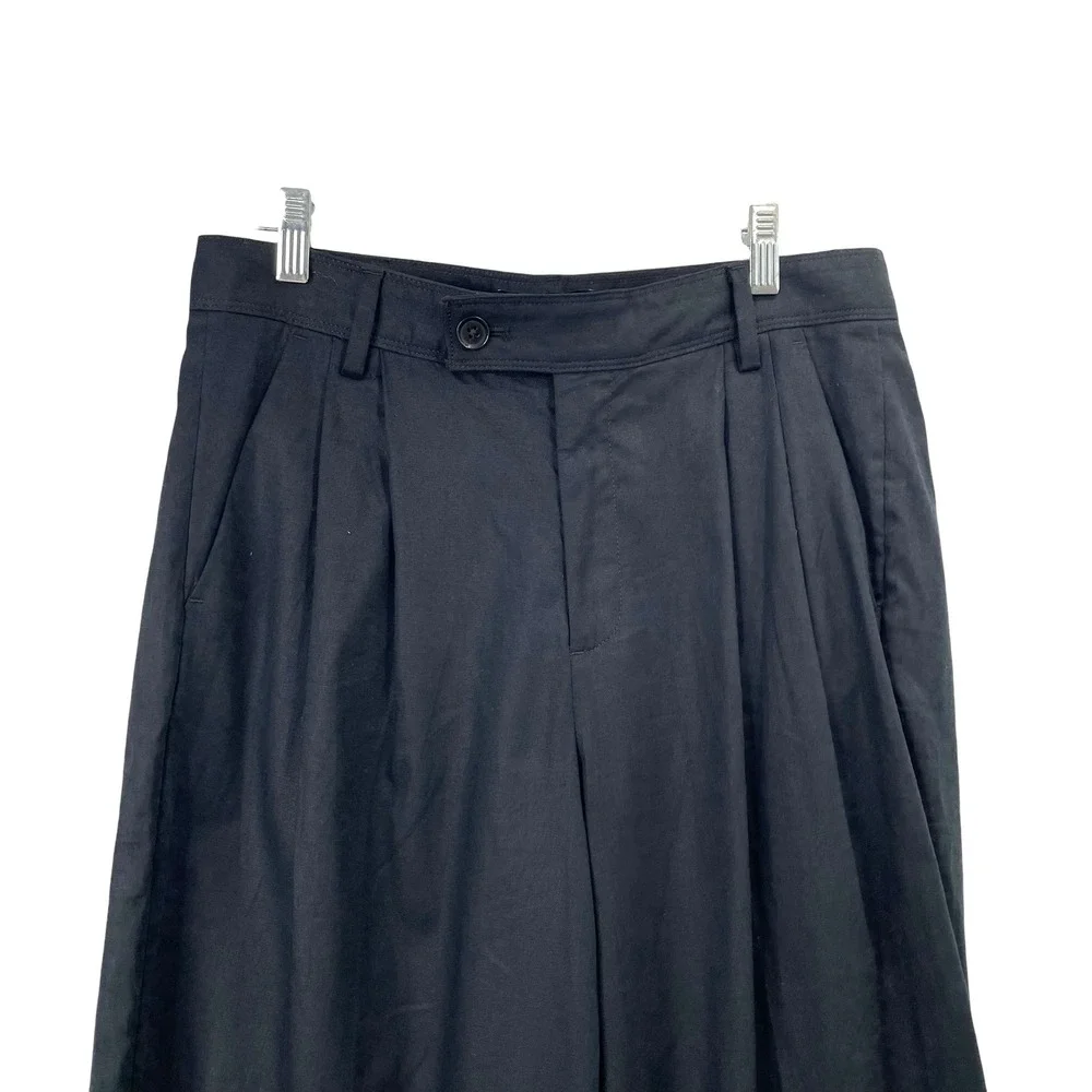 NEW Banana Republic linen‎ blend wide leg pleated pants Size 8P Petite black